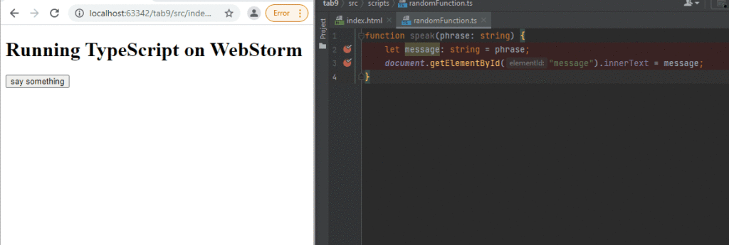 TypeScript, WebStorm